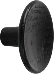 Buton din lemn pentru mobila Disc Wood finisaj negru mat lacuit D 38 mm 