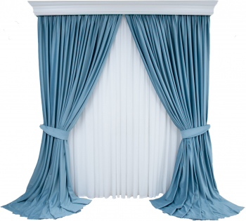 Set de 2 draperii din catifea bleu cu rejansa semiopace 140x250 cm 