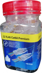 Set 100 conectori RJ45 pass through UTP Cat6A 