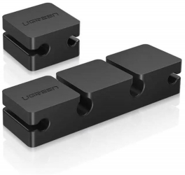 Set 2 clipsuri autocolante cu 6 sloturi pentru organizare cabluri Negru KOF-BBL6512 