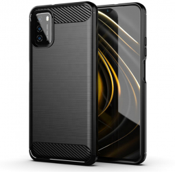 Husa pentru Xiaomi Poco M3 Techsuit Carbon Silicone Black