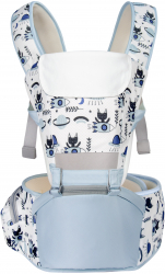 Marsupiu bebe ergonomic 6 in 1 cu scaunel-bleu 
