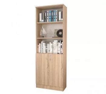 Biblioteca haaus Flint cu Usi Inferioare si 2 Polite Stejar Sonoma 70 x 32 x 196 cm 