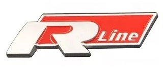 Sticker 3D R line R-LINE silver cu rosu 