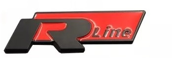 Sticker 3D RLINE R-LINE rosu cu negru 