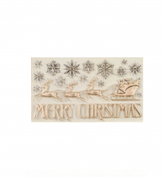 Sticker decorativ de Craciun Mos Craciun 47 x 24 cm Glamour Gold JMB-BBL6583 