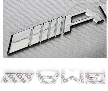 Sticker emblema 3D auto scris AMG silver 