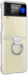 Husa de protectie pentru Samsung Galaxy Z Flip 4 din policarbonat cu inel Crem COM-BBL6644 