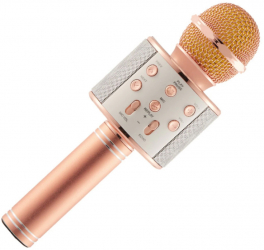 Microfon Wireless Card SD Karaoke Bluetooth rose-gold 20 cm