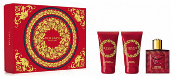 Set cadou Versace Eros Flame Pour Homme Barbati Apa de parfum 50 ml + Gel de dus 50 ml + Balsam after shave 50 ml 