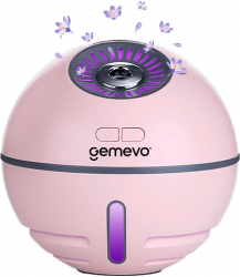 Umidificator de aer Ultrasonic 3 In 1 Gemevo dotat cu Mini-Ventilator si Lampa de birou - 300ml Culoare ROZ 
