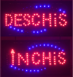 Panou reclama luminoasa LED DESCHIS-INCHIS OEM ELS-PN1 48 x 25 cm negru 