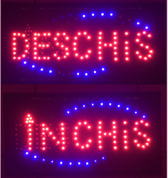 Reclama Led Deschis - Inchis pentru interior 48 x 25cm sistem de prindere inclus