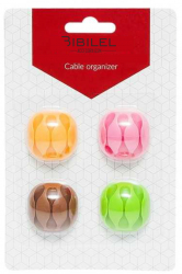 Set cu 4 clipsuri autocolante cu 3 sloturi fiecare pentru organizare cabluri multicolor COM-BBL6826 