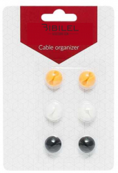Set cu 6 clipsuri autocolante cu 1 slot fiecare pentru organizare cabluri multicolor COM-BBL6827 