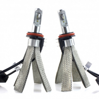 Set 2 LED-uri Auto Techstar® 8C H15 30w 3000 Lumeni 6500K AUTO 12-24 Volti COB Radiator Aluminiu si C 