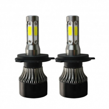 Set 2 LED-uri Auto Techstar® S4 H4 40w 4000 Lumeni 6500K AUTO 12-24 Volti COB Canbus Radiator Alumin 