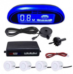 Set senzori Parcare auto Detector PARKTRONIC Display radar monitor 4 senzori ALB 