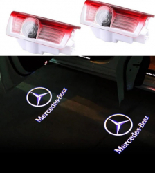 Set 2 lampi led cu proiector cu logo Mercedes-Benz A B C E M GL GLA GLE 