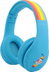 Casti audio fara fir pentru copii GoGEN Decek Bluetooth 5.2 volum limitat albastru 