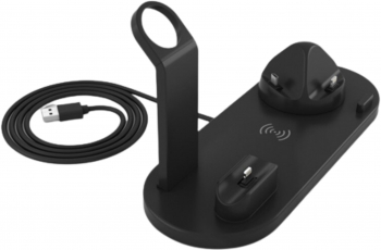 Incarcator wireless 4 in 1 ZEQAS compatibil cu toate seriile Apple and Android incarcare rapida 10 W ABS negru 