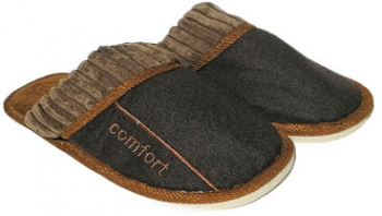 Papuci de casa barbati Comfort material textil - Maro 44/45 