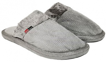Papuci de casa barbati Grelys reiat cu broderie - Gri 42/43