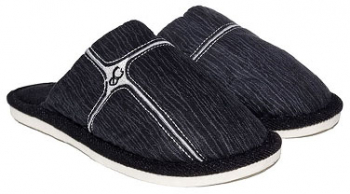 Papuci de casa barbati Eg fas cu model broderie - Negru 44/45 