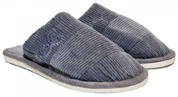 Papuci de casa barbati Eg reiat cu broderie - Gri 44/45 