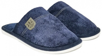 Papuci de casa barbati Royal reiat cu logo aplicat - Bleumarin 38/39 