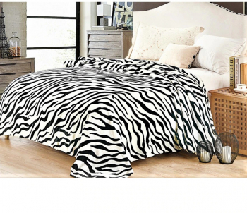 Patura cocolino pat dublu Zebra fleece cu animal print 
