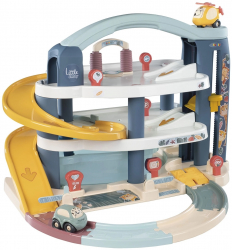 Pista de masini Smoby Big Garage cu masinuta si elicopter 