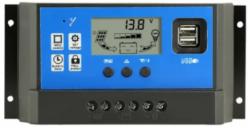 Controler solar 12V/24V 50A PWM cu afisaj LCD si doua porturi USB 5V/3A 