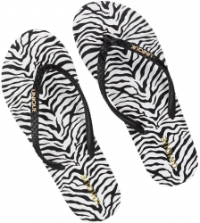 Slapi de dama Unique cu imprimeu zebra si curea neagra 38-39 