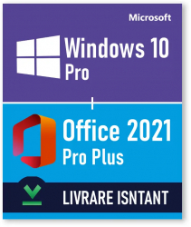 Licente Windows 10 Pro Retail + Licenta Office Pro Plus 2021 - Toate aplicatiile 