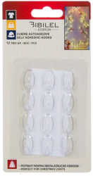 Set 12 clipsuri autocolante pentru organizarea cablurilor cu diametrul de pana la 7mm plastic Transparent JMB-BBL7111 