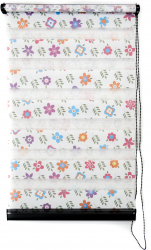 Jaluzea tip roleta zebra Day and Night Zi-Noapte 0601 Floral sistem antracit cote panza 52/120 cote sistem 56/120 