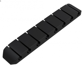 Organizator Cabluri 1 x 8 Lungime 11.8 cm Silicon Fixare cu Banda Dublu Adeziva Negru 