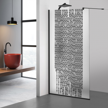 Paravan dus walk-in Aqua Roy Black model Rain negru 80x195 cm sticla 8 mm mata securizata anticalcar 