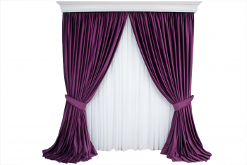 Set de 2 draperii din catifea mov pruna cu rejansa semiopace 140x250 cm 