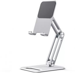 Suport/Stand Telefon/Tableta Aluminium MTP Pliabil 360 grade Inaltime reglabila Compatibil iPhone si iPad Silver 