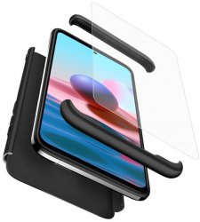 Husa pentru Xiaomi Redmi Note 10 4G/Note 10S 4G/Poco M5s + Folie Plastic Black 