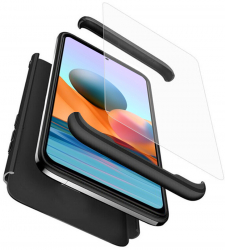 Husa pentru Xiaomi Redmi Note 10 Pro/Note 10 Pro Max + Folie Plastic Black 