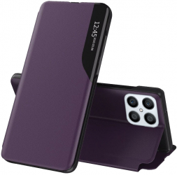 Husa de protectie compatibila cu Honor X8 4G Piele ecologica Mov 