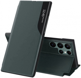 Husa pentru Samsung Galaxy S22 Ultra 5G Piele ecologica Dark Green 