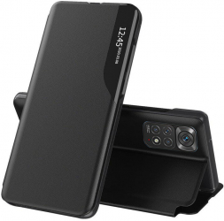 Husa de protectie compatibila cu Xiaomi Redmi Note 11/Note 11S Piele ecologica Negru 