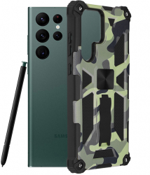 Husa Protectie pentru Samsung Galaxy S22 Ultra 5G Precision Cut Blazor Series O5014 Termoplastic Camo Lime 