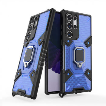 Husa pentru Samsung Galaxy S22 Ultra 5G Techsuit Honeycomb Armor Blue
