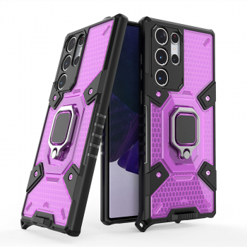 Husa pentru Samsung Galaxy S22 Ultra 5G Techsuit Honeycomb Armor Rose-Violet 