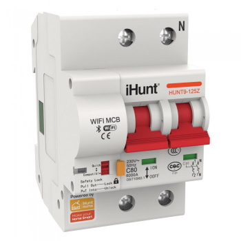 Siguranta automata inteligenta iHunt Home WIFI Smart Circuit Breaker 2P 40A 